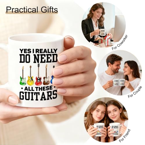 Taza de cerámica con diseño de guitarra 11 oz miniatura 5