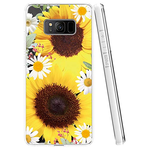 Coque Samsung S8 fleur de tournesol en silicone transparent souple - 2