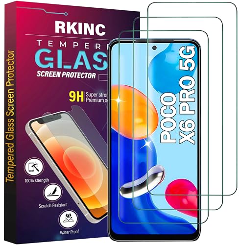 RKINC 3 Stück, Panzerglas Schutz Glas für Xiaomi Poco X6 Pro 5G, Panzer HD Bildschirmschutzfolie, 0,33 mm kratzfest, blasenfrei, splitterfrei, lebenslangeGarantie