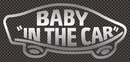 ステッカータウン BABY IN THE CAR ベビーインカー A シルバー