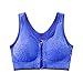 sans Fil sans Fil Femme Sport Soutien-Gorge à air perméable Sport Yoga sans Fil Zipper Soutien-Gorge Haut Lingerie Sexy (Blue, S)