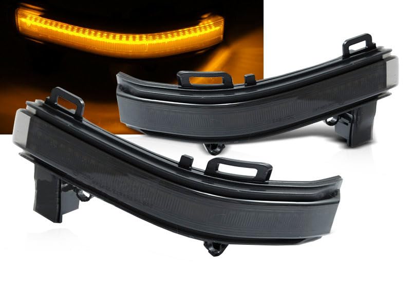 Indicazioni laterali nello specchio fumo LED SEQ compatibile con VW CRAFTER 2017 2018 2019 2020 2021- RS-3275 Indicatore di direzione lente 1 paio paraurti indicatore di direzione paraurti fendinebbia