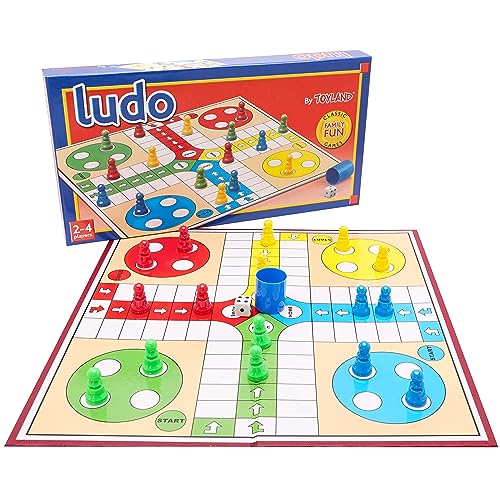 Toyland® Juego de Ludo de 20 Piezas con Tablero Plegable y Caja...