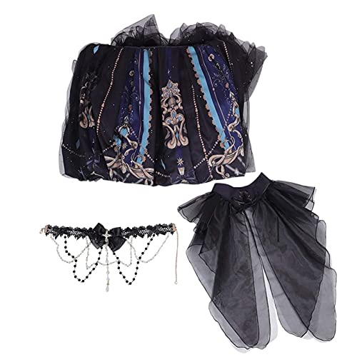 Robe gothique Lolita victorienne noire vêtement rétro femme taille L