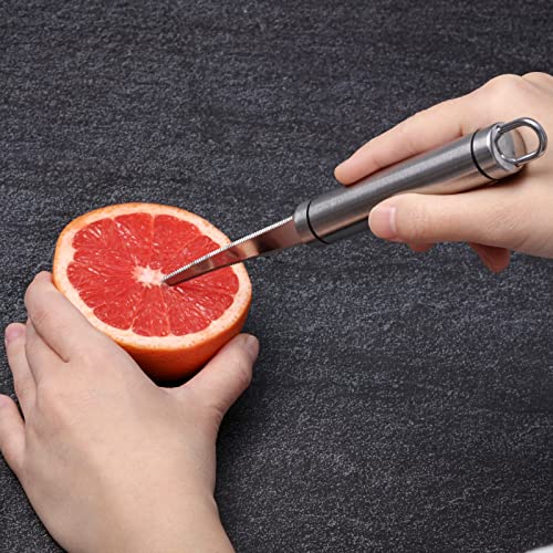 Grapefruit Knives 2 Pack, Stainless Steel Grapefruit Utensil Knife, Serrated Edge & Thick Gauge Handle, Kitchen Tool With Non-Stick Plating For Kiwi, Mango, Dessert, Apple, Citrus Fruit #TOP3