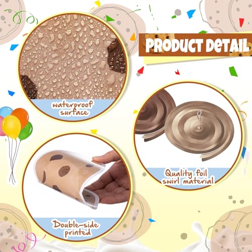 Image of Epakh 30 Pcs Cookie Milk Party Decorations Chocolate Chip Milk Hanging Swirls Cutouts Ribbon Streamers Garlands Cookie Party Supplies for Street Theme Birthday Baby Shower