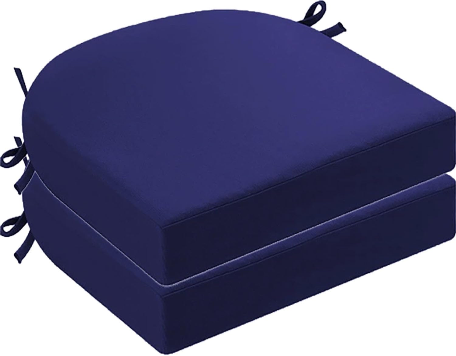 DOGACA Outdoor Chair Cushions Set of 2 4 6, Waterproof U-Shaped Seat Cushion with Ties & Zipper, Removable Washable Patio Chair Pads for Garden, Patio, Camp(11,2pcs: 45 * 45 * 8cm)