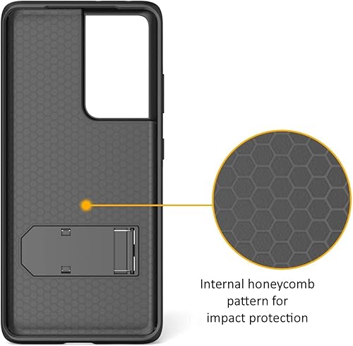 Miniatura 6 de Funda compatible con el teléfono Samsung Galaxy S21 Ultra 5G (tamaño de pantalla 6.8 pulgadas solamente). Funda híbrida de doble capa con soporte
