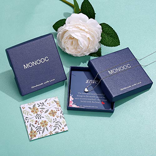 Monooc S925 Sterling Silver Initial A Necklace, Heart Necklace Girls Necklaces Letter Necklace For Women Girls Gold Necklace For Women Initial Necklace For Gilrs Gifts Jewelry For Girls #TOP6