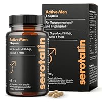 serotalin ACTIVE MEN Maca T-Kapseln für aktive Männer | Bockshornklee mit Shilajit, L-Citrullin, schwarzem Maca & Tribulus | Vegan & Made in Germany | 60 Kapseln