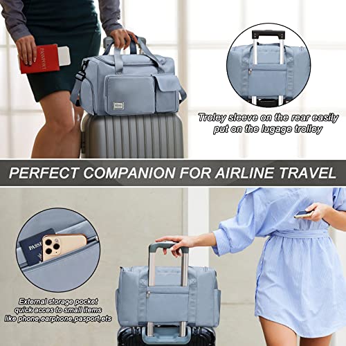 Gym Bag For Women Men,Sports Duffel Bag With Shoes Compartment,Waterproof Travel Duffle Bag With Dry Wet Separated Pocket,Overnight Carry Luggage Bag For Weekender, Sports, Gym,Travel (Blue) #TOP6