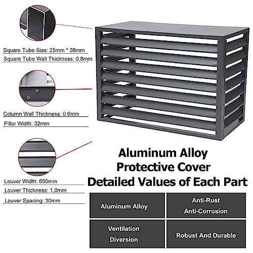 Outdoor- Klimaanlagenabdeckung, Aluminium, Zaun, Pflanzen- Display, Regal, Kondensatorschutz, wetterbeständig, AC- Abdeckung, Mülltonnengehäuse- stilvolle Aufbewahrungslösung für den Außenbe-3