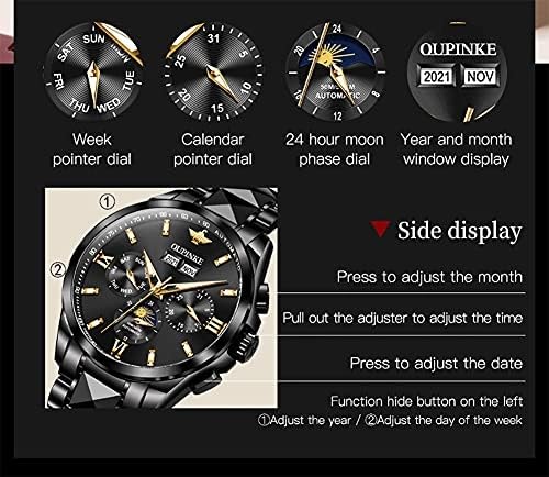 Image of OLEVS Men's Waterproof Watches Stainless Steel Waterproof Chronograph Wrist Watches Luxury Dress White Luminous Big Face Analog Quartz Male Watches