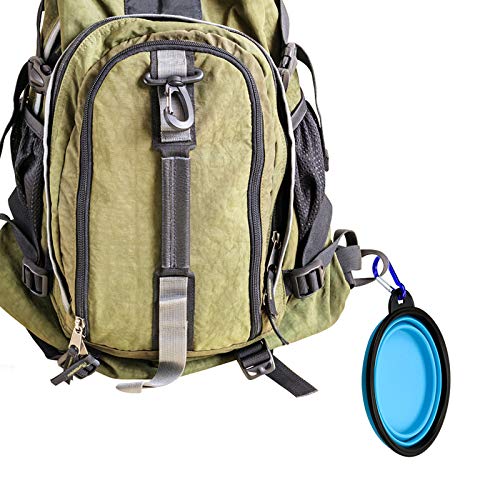 KARAA Large Collapsible Dog Bowls Foldable + Small Travel Dog Food Water Bowl with Carabiners for Feed Pet Dog Cat - 1000ml + 350ml - Image 6