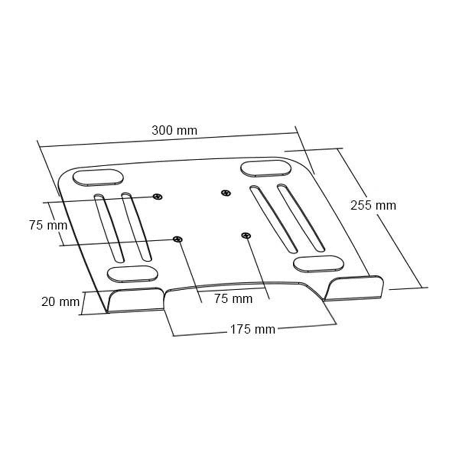 Drall Soporte de Montaje en Pared para computadora portátil (Aprobado por TÜV SÜD) Blanco con Adaptador de portátil Bandeja de Placa Plata Modelo: L52W-IP3S