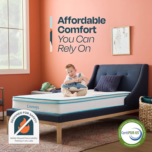 Linenspa 8 Inch Hybrid Mattress, Medium Firm, Bed in a Box, Twin XL Size - image 3