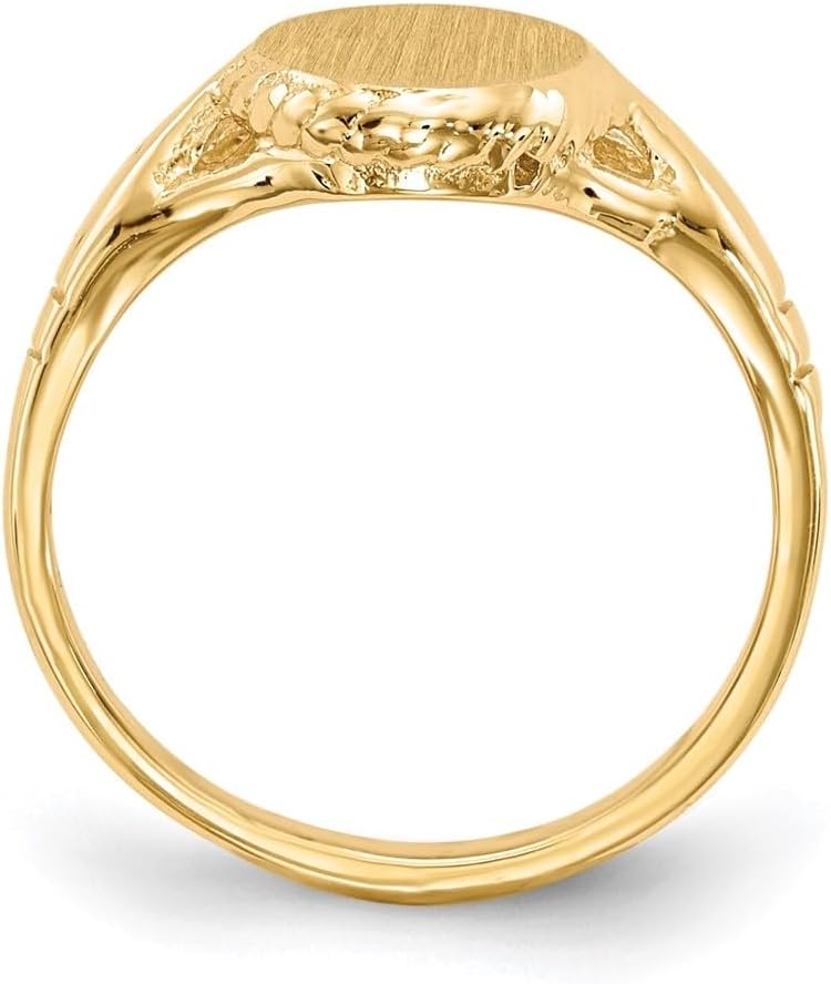 Diamond2Deal 14k Yellow Gold 4mm Signet Ring Size 3