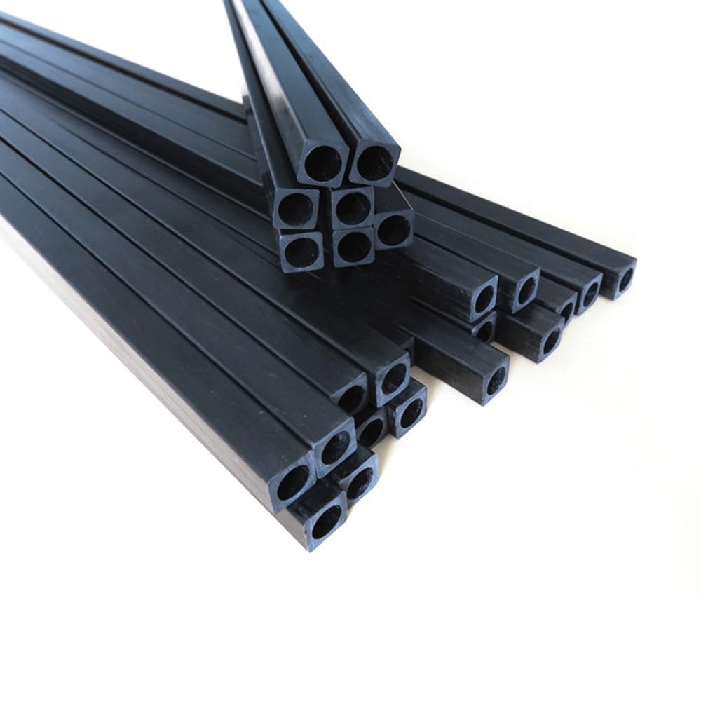 JINFEUGE Tubo Quadrato in Fibra Di Carbonio 4 Pezzi, ad Alta Resistenza, Lunghezza 500 Mm, Diametro Esterno 2 Mm, 2,5 Mm, 3,0 Mm, 4 Mm, 5 Mm, 6 Mm, 8 Mm, 10 Mm/6 * 6 * 4Mm