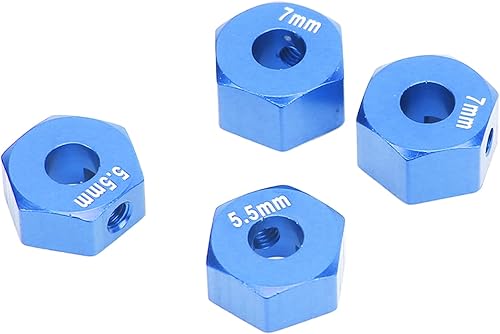Miniatura 8 de plplaaoo Bujes de rueda hexagonales, 4 cubos de rueda hexagonales modelo RC de 0.551 pulgadas, hexagonal de rueda RC de 0.551 in, 0.217 in y 0.276