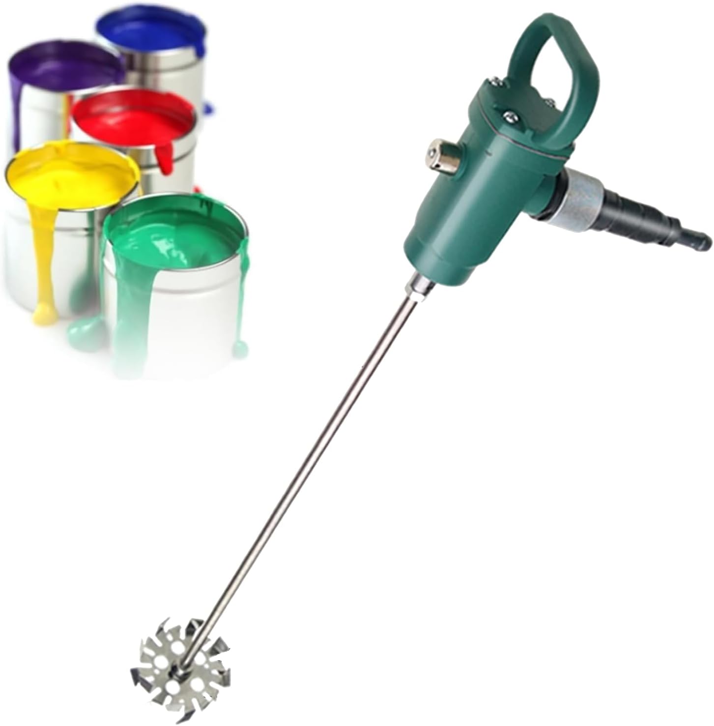 Pneumatic Handheld Paint Mixer, Air Agitator Tool for Viscous Liquids, 0-2500 RPM Speed, 160mm Blade, Ideal for Paint, Coating, Ink Mixing, Efficient Stirring Solution
