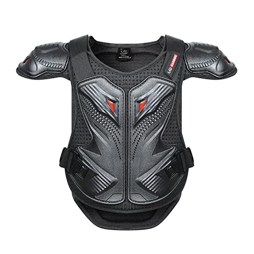 WOSAWE Kinder Brustpanzer Einstellbar Rückenprotektoren Motorrad Schutz Weste für Radfahren Skaten Roller Skifahren Scooter S