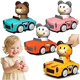 SUPVIB Press to Go Car Toys for Toddlers 1-3, Animal Baby Car Toys,Gifts for One Year Old Boys,Infant Play Vehicle Set for 6-9-12-18 Months,1st Birthday Valentine's Day Gift for 1-2 Years Old Boy Girl