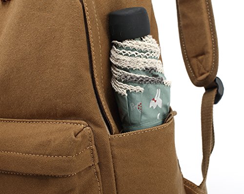kayond Casual Style Lightweight canvas Laptop Bag/Durable Travel backpacks/Rucksack for Men&Women/Fashion Backpack Fits 15 inch Notebook (Brown)