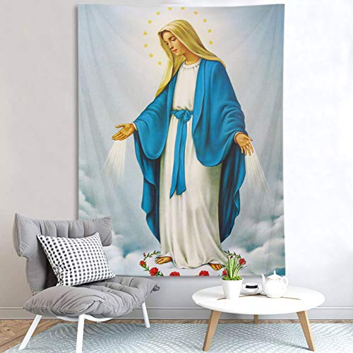 HVEST Tapeçaria Virgem Maria Mãe de Deus tapeçaria parede pendurar decorações de arte de parede cris
