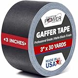 Gaffer Power Black Gaffer Tape 3” x 30 Yards – No Residue, Made in USA, Professional Grade, Non-Reflective...