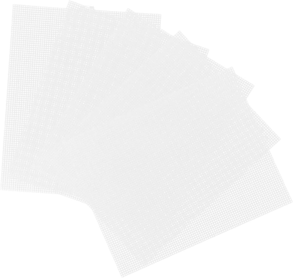 Gadpiparty 5pcs Durable Plastic Mesh Canvas Sheets for Crafting Precise Cutting Eye Mesh for Embroidery Knit and Crochet Projects Transparent Design