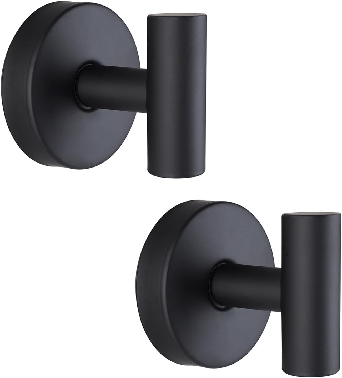 Suction Cup Hooks Bathroom Shower, Stainless Steel Removable and Reusable for Hanging Towels, Coats, Bathrobes, No Drilling Needed, Doesn’t Hurt Walls Black 2 (Pack)