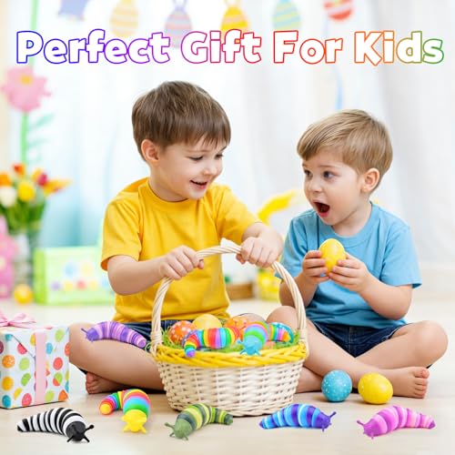 Cevioce Easter Basket Stuffers for Kids 8 PCS Fidget Toys Slug for Adults Anxiety Sensory Toys for Party Favors Toddler Age 3-4 ADHD Autism Toys for Anxiety Stress Easter Gifts for Boys Girls by Cevioce - Image 7