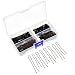 Hicarer 200 Pieces 2 Sizes U Shaped Hair Pins Women Hair Bobby Pins with Clear Storage Box, Black and Brown