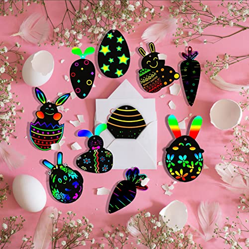 48Pcs Scratch Art Pasqua, Pasqua Scratch Carta