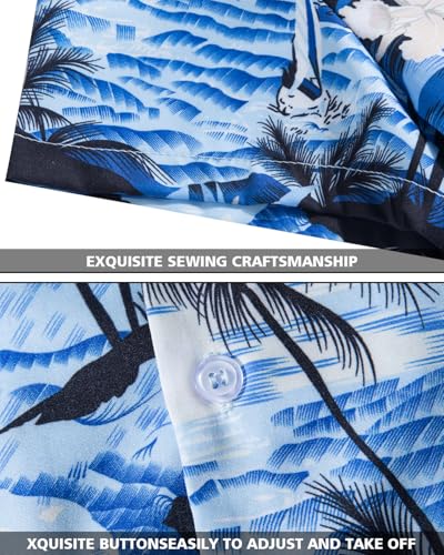 Little & Big Boys Hawaiian Shirts Short Sleeve Summer Beach Tropical Casual Aloha Luau Shirts Top for Kids4