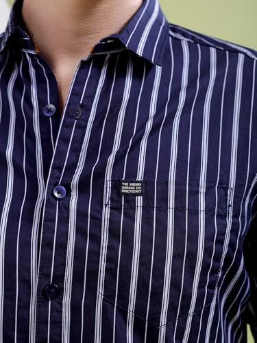 Image of The Indian Garage Co Men Slim Fit Checkered Full Sleeves Spread Collar Casual Shirt