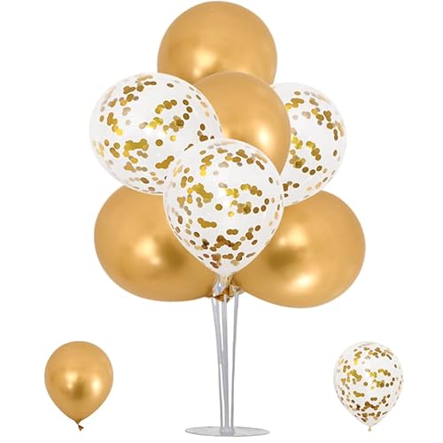 OTMVicor Set di Supporto per Palloncini - Kit da Tavolo Con Palloncini Dorati Metallizzati per Festa della Mamma, Matrimoni, Feste di Compleanno