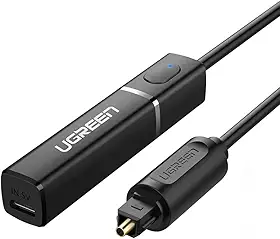 Transmissor de Áudio Bluetooth 5.0 U.green com Plug Óptico Suporta Tecnologia de Áudio Qualcomm Aptx e Codec Sbc Plug and Play Faixa de Operação de até 10 Metros Porta Micro Usb para Carregamento/ No Brasil