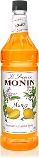 Monin - Mango Syrup, Tropical and Sweet, Great for Cocktails, Sodas, and Lemonades, Gluten-Free, Non-GMO (1 Liter)
