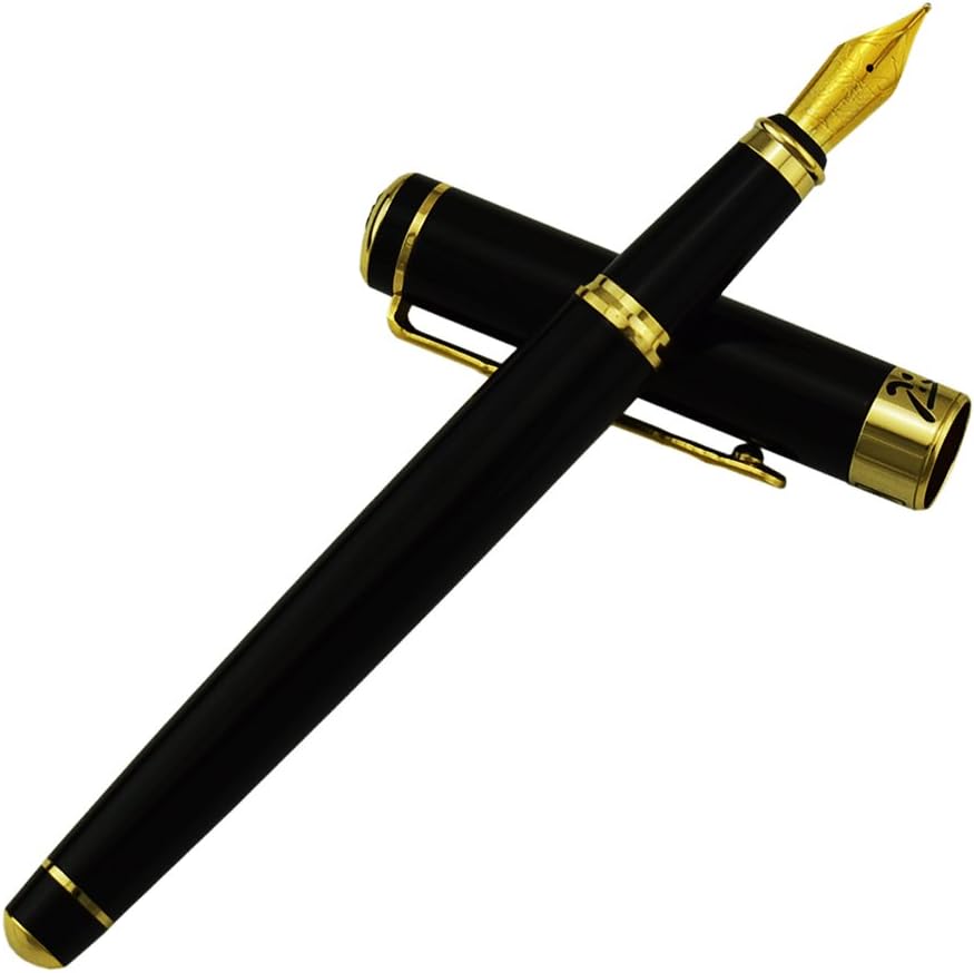 Picasso 902 Gentleman Collection Fountain Pen Medium Nib Point, Awesome Apperance, Vivid Black Collection Signature Pen