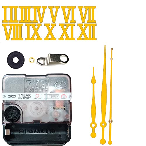 Image of 12 Pcs Arabic Mirrored Acrylic Numerals Movement Machine 22mm for Wood Resin Marble Clock Fancy Needles Pack 1 (Gold D0)