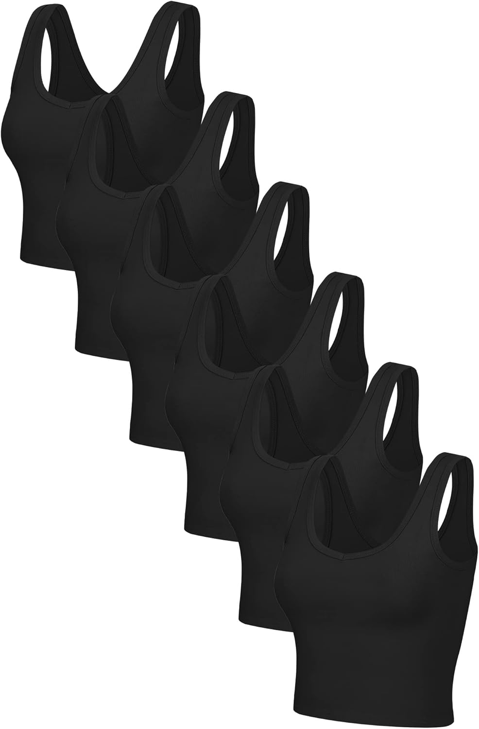 6 Pieces Women Basic Crop Tank Tops Sleeveless Sports Crop Top - Image 4