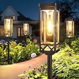 KOOPER Taller Solar Pathway Lights Outdoor, 8 Pack Upgraded Brighter Solar Garden Lights Solar Powered, Up To 15 Hours Outdoor Solar Lights for Yard Landscape Lighting Path Walkway Driveway Sidewalk