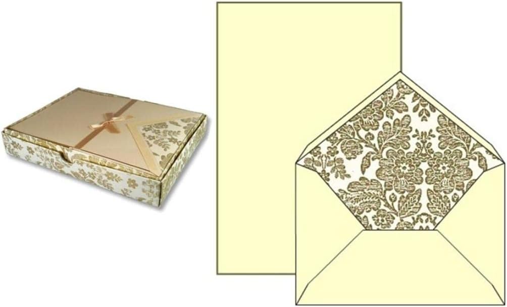 Luxury Italian Writing Paper Set - Gold Florentine