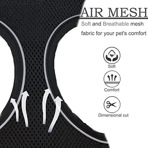 ZIMAOSHAN Dog/Cat Vest Harness,Step in Air Mesh Dog Harness and Leash Set,Safety Buckle Reflective Pet Harness for Medium Dog,Escape Proof Jacket For Puppy Walking
