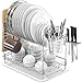 Simple Houseware 2-Tier Dish Rack with Drainboard, Chrome