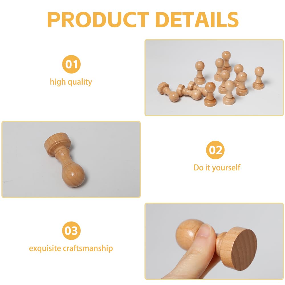 12 Piezas Soporte Sellos Madera Sellos Personalizados de Madera 30 mm Sello Madera Duro en Blanco para Sellos Laser y Bricolaje