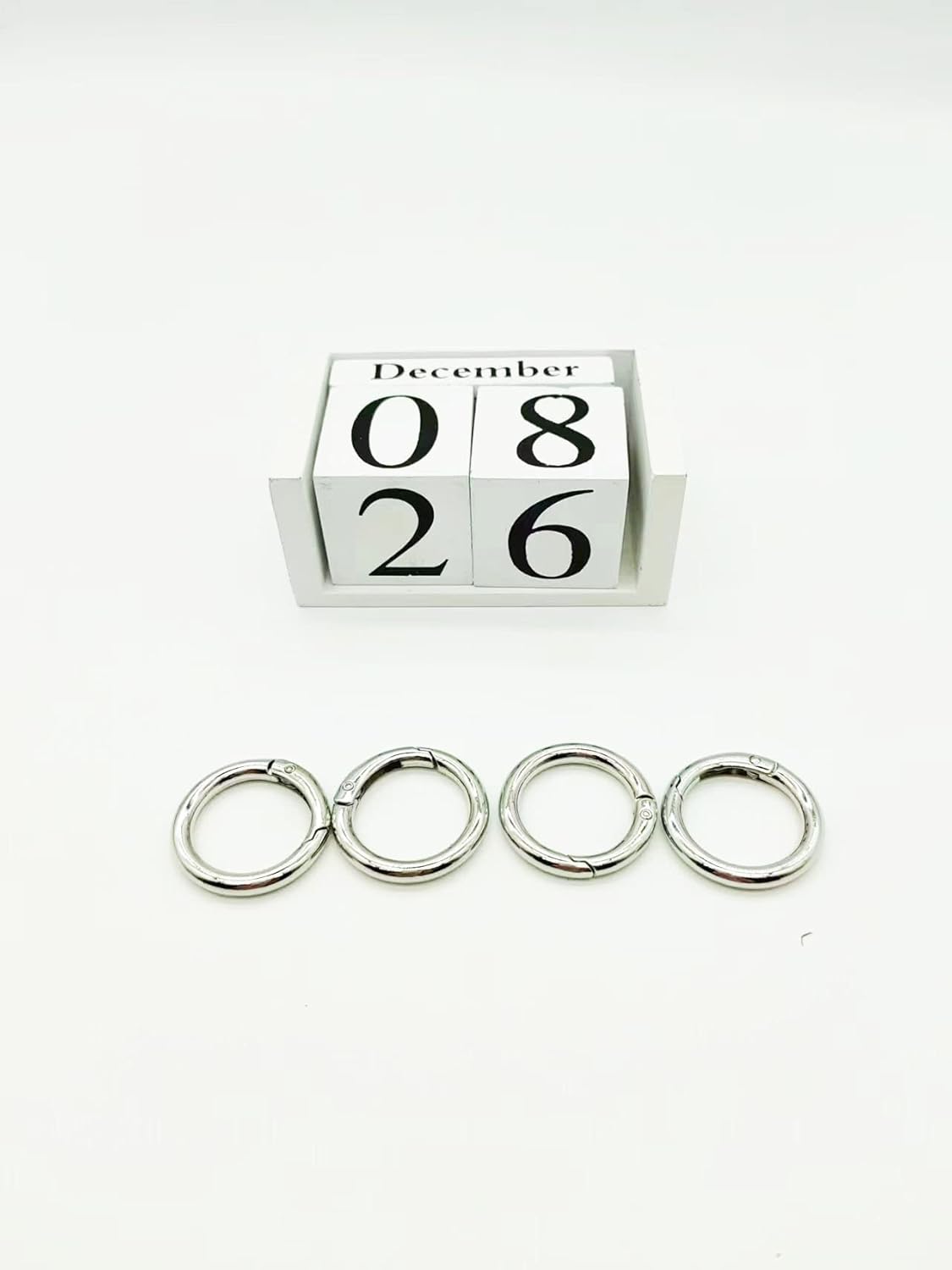 1.25 inch 4 pcs Keyrings Buckle, Bags,Purses for Round Carabiner, Carabiner Ring Metal O Spring Ring Trigger Clips - Image 2