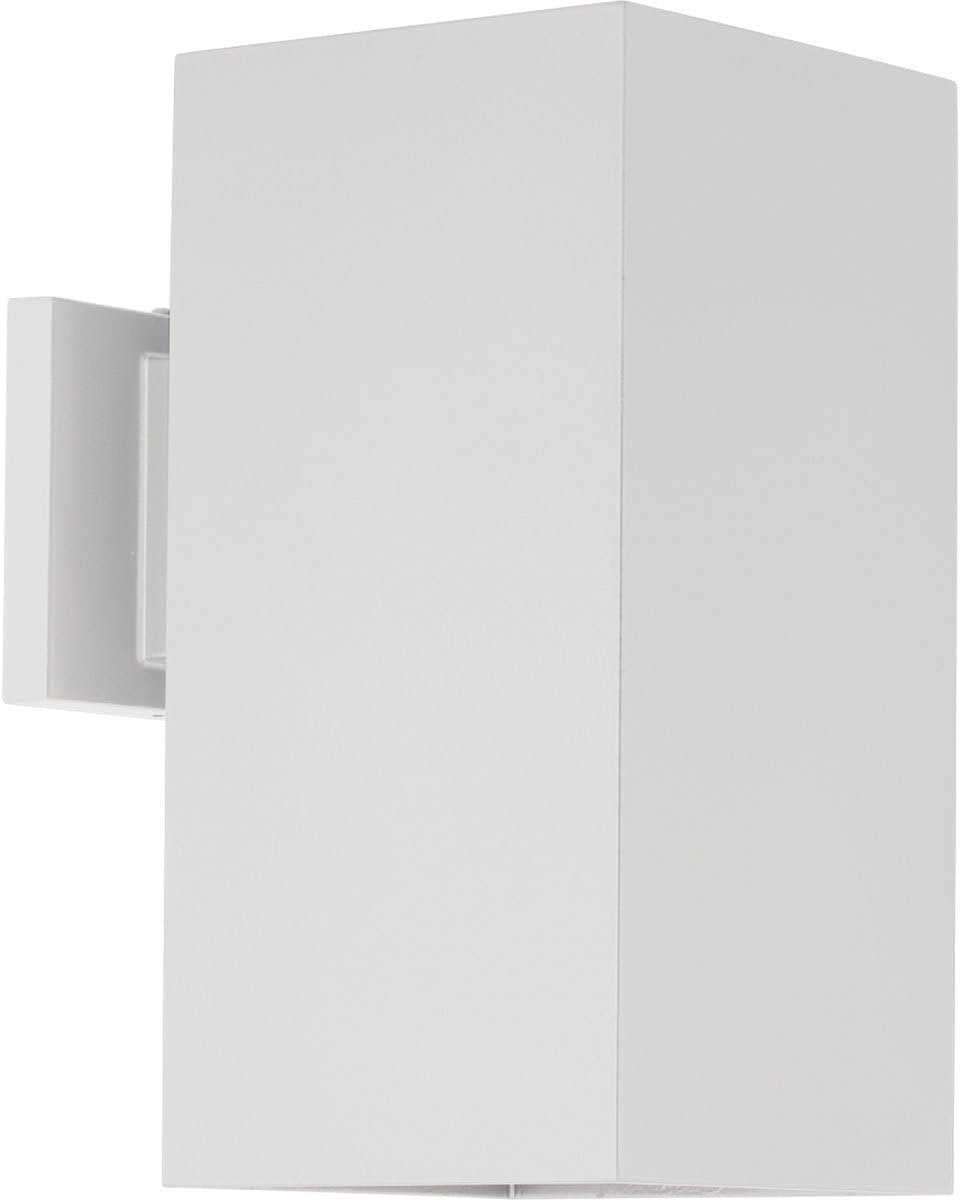 6" LED Square Cylinder Collection Modern Outdoor Wall Lantern Light White
