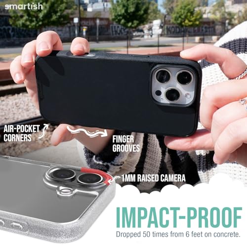 Image of Smartish iPhone 16 Clear Case - Gripmunk [Lightweight + Protective] Slim Drop Tested Ultra Thin Grip Cover for Apple iPhone 16 - Clearly Clear